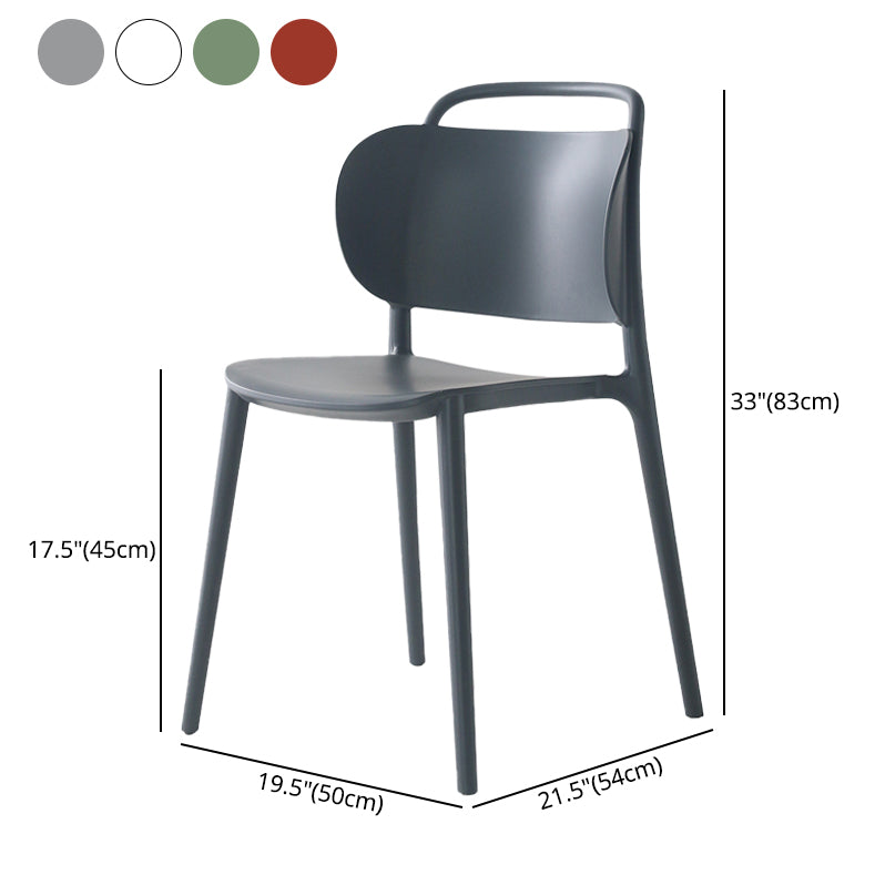 Contemporary Plastic Dining Room Chairs Open Back Dining Side Armless Chair (Set of 2) Clearhalo ' kitchen&dining_furn' 'Dining Chairs' 'Dining Tables & Seating' 'dining_chair' 'furn' 'furn_dining_chair' 'Furniture' 'furniture_dining_chair' 'Kitchen & Dining Furniture' 'kitchen' 3966712