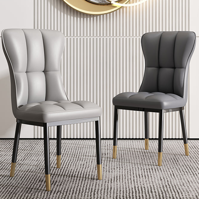 Glam Style Metal Dining Room Chairs Armless Upholstered Linen Fabric Dining Chair for Home Use Clearhalo ' kitchen&dining_furn' 'Dining Chairs' 'Dining Tables & Seating' 'dining_chair' 'furn' 'furn_dining_chair' 'Furniture' 'furniture_dining_chair' 'Kitchen & Dining Furniture' 'kitchen' 3966713