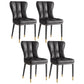 Glam Style Metal Dining Room Chairs Armless Upholstered Linen Fabric Dining Chair for Home Use Black 4 Piece Set Clearhalo ' kitchen&dining_furn' 'Dining Chairs' 'Dining Tables & Seating' 'dining_chair' 'furn' 'furn_dining_chair' 'Furniture' 'furniture_dining_chair' 'Kitchen & Dining Furniture' 'kitchen' 3966718