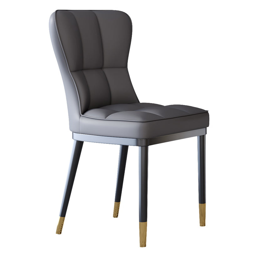 Glam Style Metal Dining Room Chairs Armless Upholstered Linen Fabric Dining Chair for Home Use Clearhalo ' kitchen&dining_furn' 'Dining Chairs' 'Dining Tables & Seating' 'dining_chair' 'furn' 'furn_dining_chair' 'Furniture' 'furniture_dining_chair' 'Kitchen & Dining Furniture' 'kitchen' 3966721