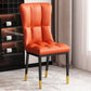 Glam Style Metal Dining Room Chairs Armless Upholstered Linen Fabric Dining Chair for Home Use Orange 1 Piece Clearhalo ' kitchen&dining_furn' 'Dining Chairs' 'Dining Tables & Seating' 'dining_chair' 'furn' 'furn_dining_chair' 'Furniture' 'furniture_dining_chair' 'Kitchen & Dining Furniture' 'kitchen' 3966726
