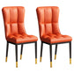 Glam Style Metal Dining Room Chairs Armless Upholstered Linen Fabric Dining Chair for Home Use Orange 2 Piece Set Clearhalo ' kitchen&dining_furn' 'Dining Chairs' 'Dining Tables & Seating' 'dining_chair' 'furn' 'furn_dining_chair' 'Furniture' 'furniture_dining_chair' 'Kitchen & Dining Furniture' 'kitchen' 3966727
