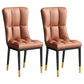 Glam Style Metal Dining Room Chairs Armless Upholstered Linen Fabric Dining Chair for Home Use Light Brown 2 Piece Set Clearhalo ' kitchen&dining_furn' 'Dining Chairs' 'Dining Tables & Seating' 'dining_chair' 'furn' 'furn_dining_chair' 'Furniture' 'furniture_dining_chair' 'Kitchen & Dining Furniture' 'kitchen' 3966734