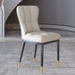 Glam Style Metal Dining Room Chairs Armless Upholstered Linen Fabric Dining Chair for Home Use Off-White 1 Piece Clearhalo ' kitchen&dining_furn' 'Dining Chairs' 'Dining Tables & Seating' 'dining_chair' 'furn' 'furn_dining_chair' 'Furniture' 'furniture_dining_chair' 'Kitchen & Dining Furniture' 'kitchen' 3966741