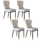 Glam Style Metal Dining Room Chairs Armless Upholstered Linen Fabric Dining Chair for Home Use Off-White 4 Piece Set Clearhalo ' kitchen&dining_furn' 'Dining Chairs' 'Dining Tables & Seating' 'dining_chair' 'furn' 'furn_dining_chair' 'Furniture' 'furniture_dining_chair' 'Kitchen & Dining Furniture' 'kitchen' 3966743