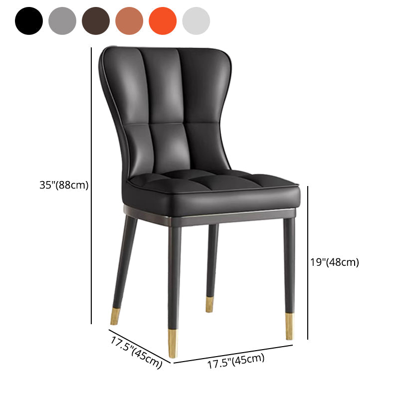 Glam Style Metal Dining Room Chairs Armless Upholstered Linen Fabric Dining Chair for Home Use Clearhalo ' kitchen&dining_furn' 'Dining Chairs' 'Dining Tables & Seating' 'dining_chair' 'furn' 'furn_dining_chair' 'Furniture' 'furniture_dining_chair' 'Kitchen & Dining Furniture' 'kitchen' 3966744