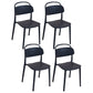 Scandinavian Plastic Chair Stackable Open Back Dining Chair in Matte Finish (Set of 4) Black Clearhalo ' kitchen&dining_furn' 'Dining Chairs' 'Dining Tables & Seating' 'dining_chair' 'furn' 'furn_dining_chair' 'Furniture' 'furniture_dining_chair' 'Kitchen & Dining Furniture' 'kitchen' 3966746