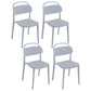 Scandinavian Plastic Chair Stackable Open Back Dining Chair in Matte Finish (Set of 4) Grey Clearhalo ' kitchen&dining_furn' 'Dining Chairs' 'Dining Tables & Seating' 'dining_chair' 'furn' 'furn_dining_chair' 'Furniture' 'furniture_dining_chair' 'Kitchen & Dining Furniture' 'kitchen' 3966747