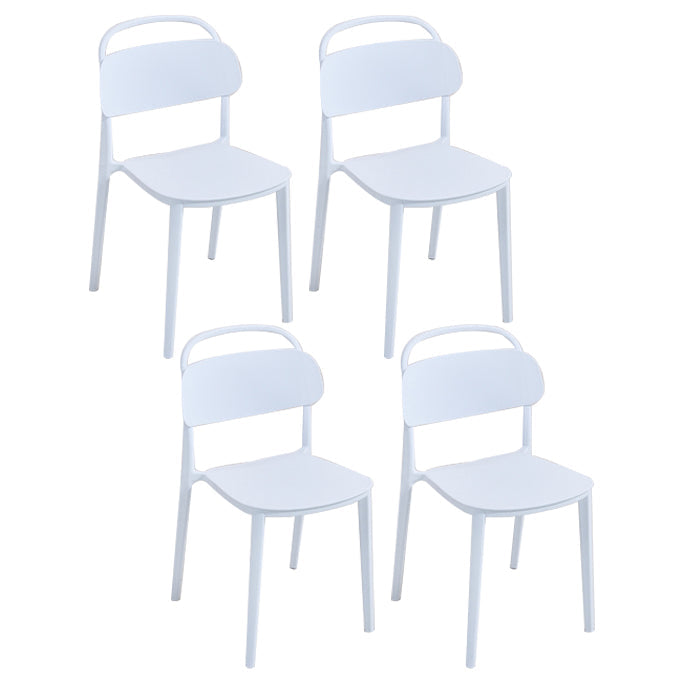 Scandinavian Plastic Chair Stackable Open Back Dining Chair in Matte Finish (Set of 4) White Clearhalo ' kitchen&dining_furn' 'Dining Chairs' 'Dining Tables & Seating' 'dining_chair' 'furn' 'furn_dining_chair' 'Furniture' 'furniture_dining_chair' 'Kitchen & Dining Furniture' 'kitchen' 3966750