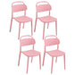 Scandinavian Plastic Chair Stackable Open Back Dining Chair in Matte Finish (Set of 4) Pink Clearhalo ' kitchen&dining_furn' 'Dining Chairs' 'Dining Tables & Seating' 'dining_chair' 'furn' 'furn_dining_chair' 'Furniture' 'furniture_dining_chair' 'Kitchen & Dining Furniture' 'kitchen' 3966753