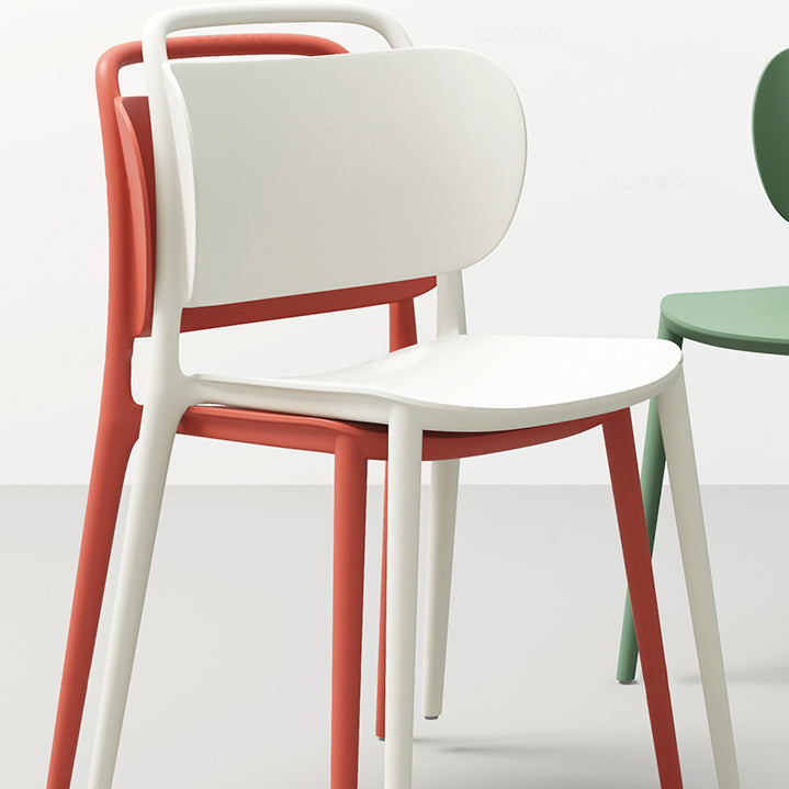 Scandinavian Plastic Chair Stackable Open Back Dining Chair in Matte Finish (Set of 4) Clearhalo ' kitchen&dining_furn' 'Dining Chairs' 'Dining Tables & Seating' 'dining_chair' 'furn' 'furn_dining_chair' 'Furniture' 'furniture_dining_chair' 'Kitchen & Dining Furniture' 'kitchen' 3966756