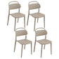 Scandinavian Plastic Chair Stackable Open Back Dining Chair in Matte Finish (Set of 4) Camel Clearhalo ' kitchen&dining_furn' 'Dining Chairs' 'Dining Tables & Seating' 'dining_chair' 'furn' 'furn_dining_chair' 'Furniture' 'furniture_dining_chair' 'Kitchen & Dining Furniture' 'kitchen' 3966757