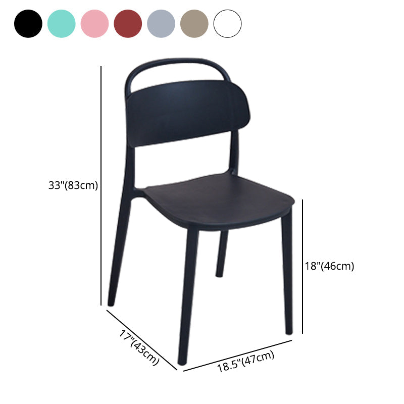 Scandinavian Plastic Chair Stackable Open Back Dining Chair in Matte Finish (Set of 4) Clearhalo ' kitchen&dining_furn' 'Dining Chairs' 'Dining Tables & Seating' 'dining_chair' 'furn' 'furn_dining_chair' 'Furniture' 'furniture_dining_chair' 'Kitchen & Dining Furniture' 'kitchen' 3966764