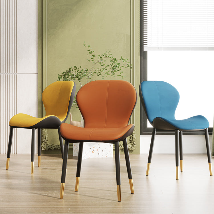 Scandinavian PU Leather Bedroom Side Chair Matte Finish Parsons Dining Chair Clearhalo ' kitchen&dining_furn' 'Dining Chairs' 'Dining Tables & Seating' 'dining_chair' 'furn' 'furn_dining_chair' 'Furniture' 'furniture_dining_chair' 'Kitchen & Dining Furniture' 'kitchen' 3966768