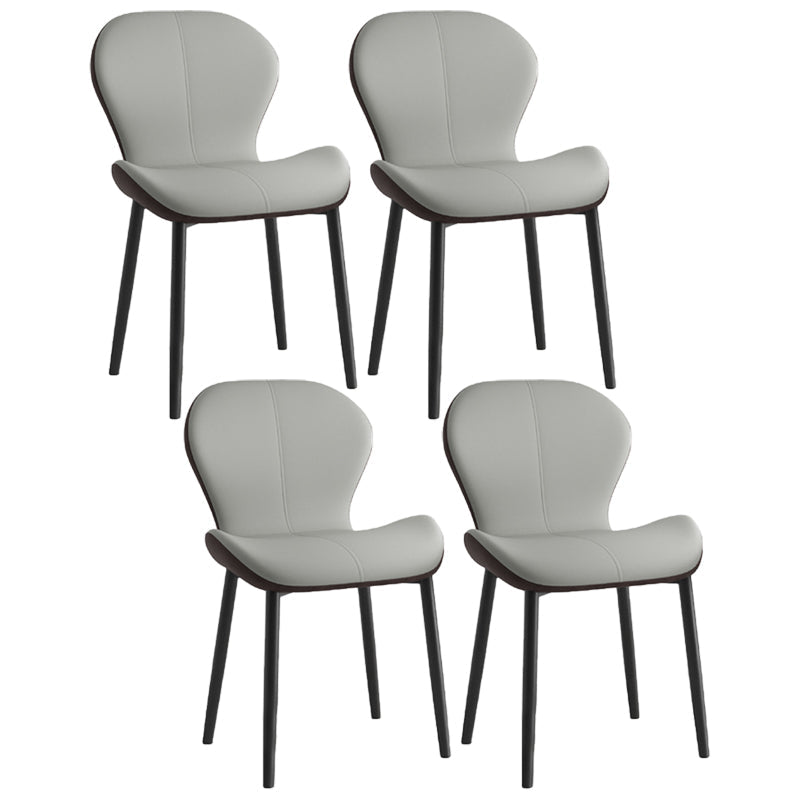 Scandinavian PU Leather Bedroom Side Chair Matte Finish Parsons Dining Chair Grey 4 Piece Set Black Clearhalo ' kitchen&dining_furn' 'Dining Chairs' 'Dining Tables & Seating' 'dining_chair' 'furn' 'furn_dining_chair' 'Furniture' 'furniture_dining_chair' 'Kitchen & Dining Furniture' 'kitchen' 3966770