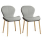 Scandinavian PU Leather Bedroom Side Chair Matte Finish Parsons Dining Chair Grey 2 Piece Set Brass Gold Clearhalo ' kitchen&dining_furn' 'Dining Chairs' 'Dining Tables & Seating' 'dining_chair' 'furn' 'furn_dining_chair' 'Furniture' 'furniture_dining_chair' 'Kitchen & Dining Furniture' 'kitchen' 3966774