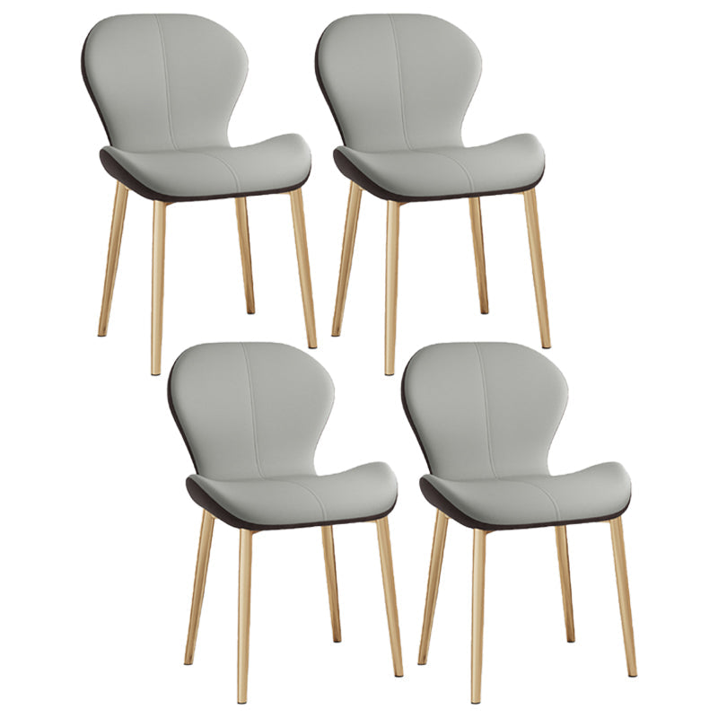 Scandinavian PU Leather Bedroom Side Chair Matte Finish Parsons Dining Chair Grey 4 Piece Set Brass Gold Clearhalo ' kitchen&dining_furn' 'Dining Chairs' 'Dining Tables & Seating' 'dining_chair' 'furn' 'furn_dining_chair' 'Furniture' 'furniture_dining_chair' 'Kitchen & Dining Furniture' 'kitchen' 3966775