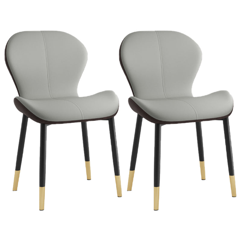 Scandinavian PU Leather Bedroom Side Chair Matte Finish Parsons Dining Chair Grey 2 Piece Set Black Gold Clearhalo ' kitchen&dining_furn' 'Dining Chairs' 'Dining Tables & Seating' 'dining_chair' 'furn' 'furn_dining_chair' 'Furniture' 'furniture_dining_chair' 'Kitchen & Dining Furniture' 'kitchen' 3966780