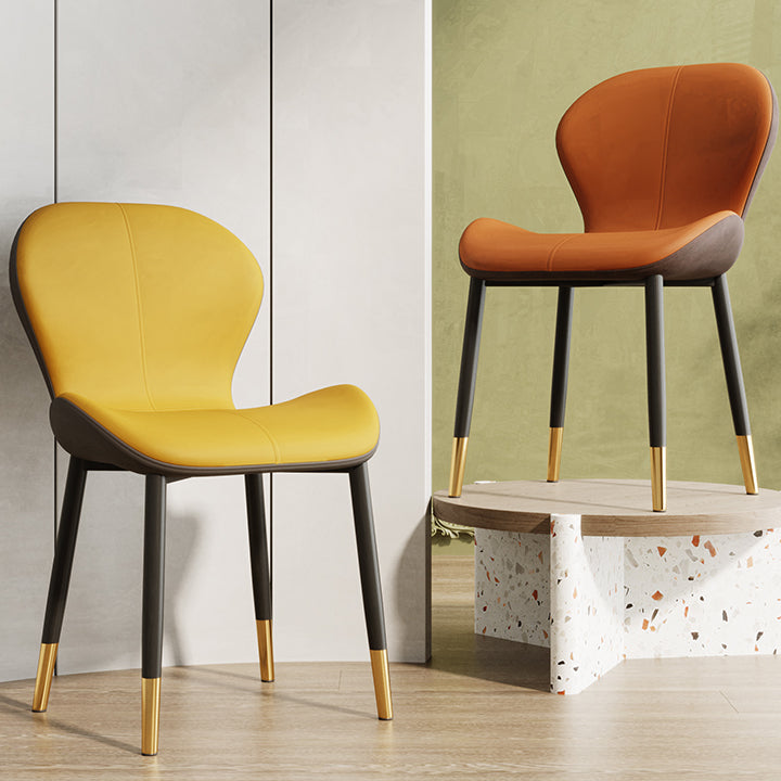 Scandinavian PU Leather Bedroom Side Chair Matte Finish Parsons Dining Chair Clearhalo ' kitchen&dining_furn' 'Dining Chairs' 'Dining Tables & Seating' 'dining_chair' 'furn' 'furn_dining_chair' 'Furniture' 'furniture_dining_chair' 'Kitchen & Dining Furniture' 'kitchen' 3966785