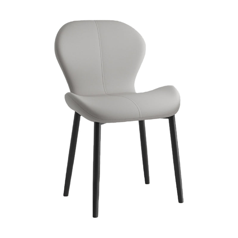 Scandinavian PU Leather Bedroom Side Chair Matte Finish Parsons Dining Chair Light Gray 1 Piece Black Clearhalo ' kitchen&dining_furn' 'Dining Chairs' 'Dining Tables & Seating' 'dining_chair' 'furn' 'furn_dining_chair' 'Furniture' 'furniture_dining_chair' 'Kitchen & Dining Furniture' 'kitchen' 3966795