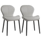 Scandinavian PU Leather Bedroom Side Chair Matte Finish Parsons Dining Chair Light Gray 2 Piece Set Black Clearhalo ' kitchen&dining_furn' 'Dining Chairs' 'Dining Tables & Seating' 'dining_chair' 'furn' 'furn_dining_chair' 'Furniture' 'furniture_dining_chair' 'Kitchen & Dining Furniture' 'kitchen' 3966796