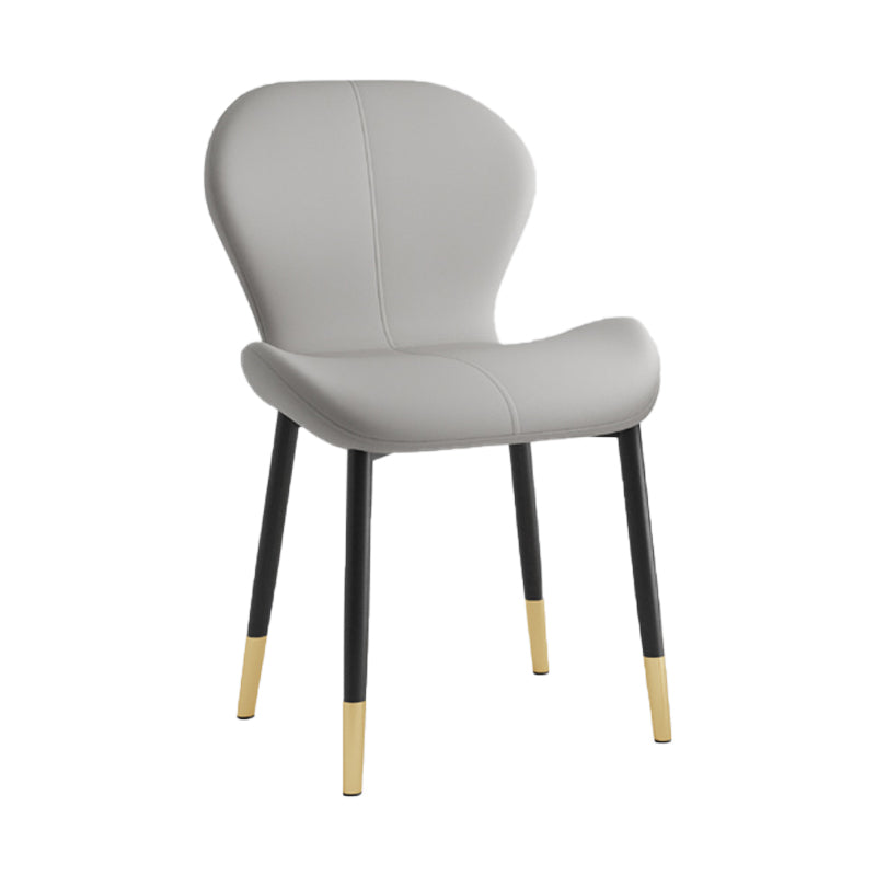 Scandinavian PU Leather Bedroom Side Chair Matte Finish Parsons Dining Chair Light Gray 1 Piece Black Gold Clearhalo ' kitchen&dining_furn' 'Dining Chairs' 'Dining Tables & Seating' 'dining_chair' 'furn' 'furn_dining_chair' 'Furniture' 'furniture_dining_chair' 'Kitchen & Dining Furniture' 'kitchen' 3966801