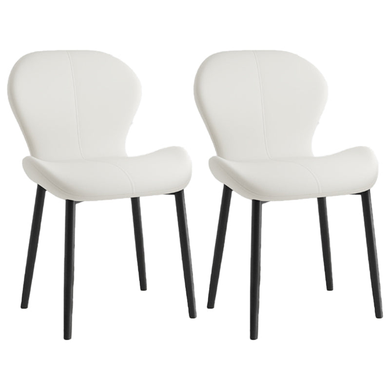 Scandinavian PU Leather Bedroom Side Chair Matte Finish Parsons Dining Chair White 2 Piece Set Black Clearhalo ' kitchen&dining_furn' 'Dining Chairs' 'Dining Tables & Seating' 'dining_chair' 'furn' 'furn_dining_chair' 'Furniture' 'furniture_dining_chair' 'Kitchen & Dining Furniture' 'kitchen' 3966805