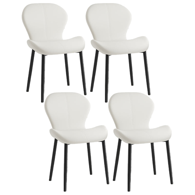 Scandinavian PU Leather Bedroom Side Chair Matte Finish Parsons Dining Chair White 4 Piece Set Black Clearhalo ' kitchen&dining_furn' 'Dining Chairs' 'Dining Tables & Seating' 'dining_chair' 'furn' 'furn_dining_chair' 'Furniture' 'furniture_dining_chair' 'Kitchen & Dining Furniture' 'kitchen' 3966806