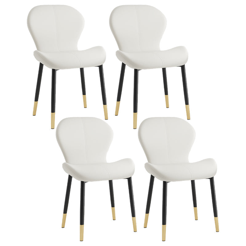Scandinavian PU Leather Bedroom Side Chair Matte Finish Parsons Dining Chair White 4 Piece Set Black Gold Clearhalo ' kitchen&dining_furn' 'Dining Chairs' 'Dining Tables & Seating' 'dining_chair' 'furn' 'furn_dining_chair' 'Furniture' 'furniture_dining_chair' 'Kitchen & Dining Furniture' 'kitchen' 3966812