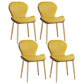Scandinavian PU Leather Bedroom Side Chair Matte Finish Parsons Dining Chair Yellow 4 Piece Set Brass Gold Clearhalo ' kitchen&dining_furn' 'Dining Chairs' 'Dining Tables & Seating' 'dining_chair' 'furn' 'furn_dining_chair' 'Furniture' 'furniture_dining_chair' 'Kitchen & Dining Furniture' 'kitchen' 3966818
