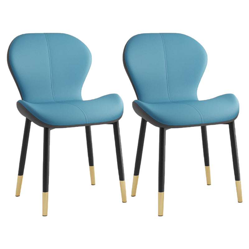 Scandinavian PU Leather Bedroom Side Chair Matte Finish Parsons Dining Chair Blue 2 Piece Set Black Gold Clearhalo ' kitchen&dining_furn' 'Dining Chairs' 'Dining Tables & Seating' 'dining_chair' 'furn' 'furn_dining_chair' 'Furniture' 'furniture_dining_chair' 'Kitchen & Dining Furniture' 'kitchen' 3966838