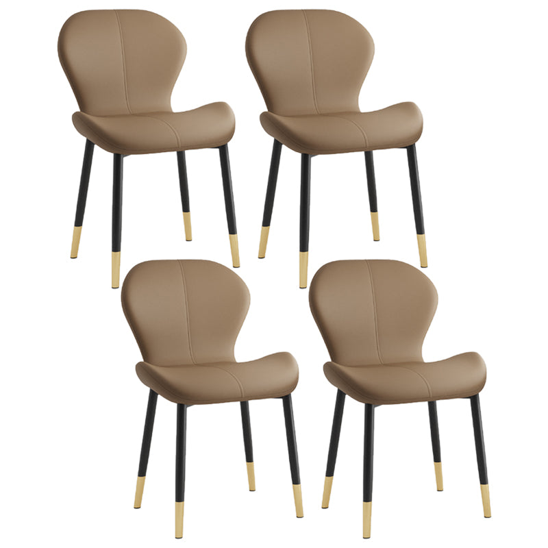 Scandinavian PU Leather Bedroom Side Chair Matte Finish Parsons Dining Chair Coffee 4 Piece Set Black Gold Clearhalo ' kitchen&dining_furn' 'Dining Chairs' 'Dining Tables & Seating' 'dining_chair' 'furn' 'furn_dining_chair' 'Furniture' 'furniture_dining_chair' 'Kitchen & Dining Furniture' 'kitchen' 3966848