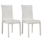 Contemporary Restaurant Leather Side Chair Solid Back Dining Chair (Set of 2) White Faux Leather Clearhalo ' kitchen&dining_furn' 'Dining Chairs' 'Dining Tables & Seating' 'dining_chair' 'furn' 'furn_dining_chair' 'Furniture' 'furniture_dining_chair' 'Kitchen & Dining Furniture' 'kitchen' 3966854