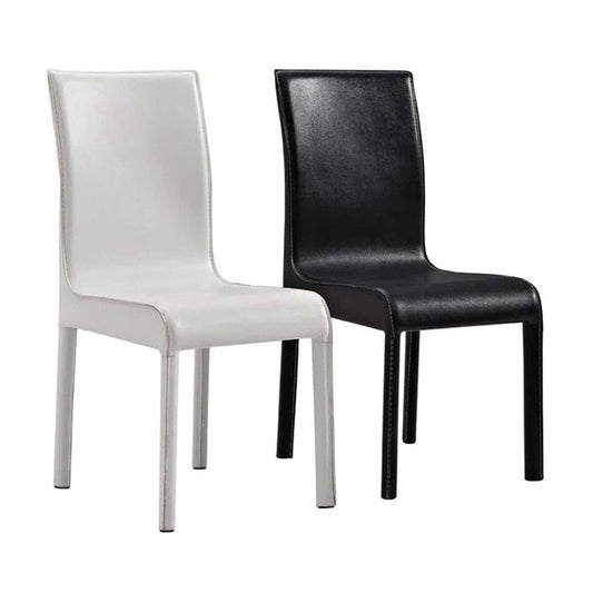 Contemporary Restaurant Leather Side Chair Solid Back Dining Chair (Set of 2) Clearhalo ' kitchen&dining_furn' 'Dining Chairs' 'Dining Tables & Seating' 'dining_chair' 'furn' 'furn_dining_chair' 'Furniture' 'furniture_dining_chair' 'Kitchen & Dining Furniture' 'kitchen' 3966858