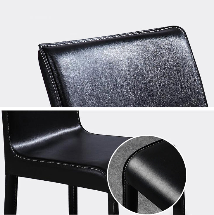 Contemporary Restaurant Leather Side Chair Solid Back Dining Chair (Set of 2) Clearhalo ' kitchen&dining_furn' 'Dining Chairs' 'Dining Tables & Seating' 'dining_chair' 'furn' 'furn_dining_chair' 'Furniture' 'furniture_dining_chair' 'Kitchen & Dining Furniture' 'kitchen' 3966861