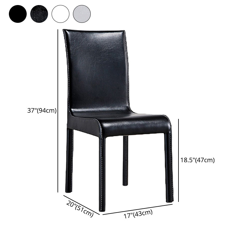 Contemporary Restaurant Leather Side Chair Solid Back Dining Chair (Set of 2) Clearhalo ' kitchen&dining_furn' 'Dining Chairs' 'Dining Tables & Seating' 'dining_chair' 'furn' 'furn_dining_chair' 'Furniture' 'furniture_dining_chair' 'Kitchen & Dining Furniture' 'kitchen' 3966863