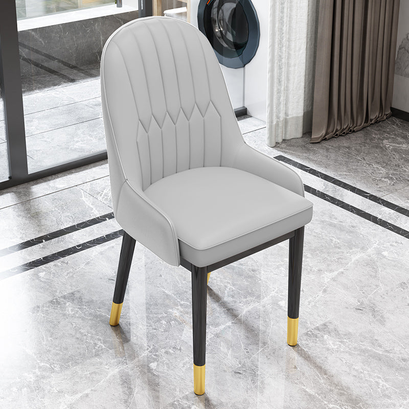 Indoor Scandinavian Arm Chair Upholstered Parsons Back Metal Dining Room Chair Grey 1 Piece Brass Gold Clearhalo ' kitchen&dining_furn' 'Dining Chairs' 'Dining Tables & Seating' 'dining_chair' 'furn' 'furn_dining_chair' 'Furniture' 'furniture_dining_chair' 'Kitchen & Dining Furniture' 'kitchen' 3966871