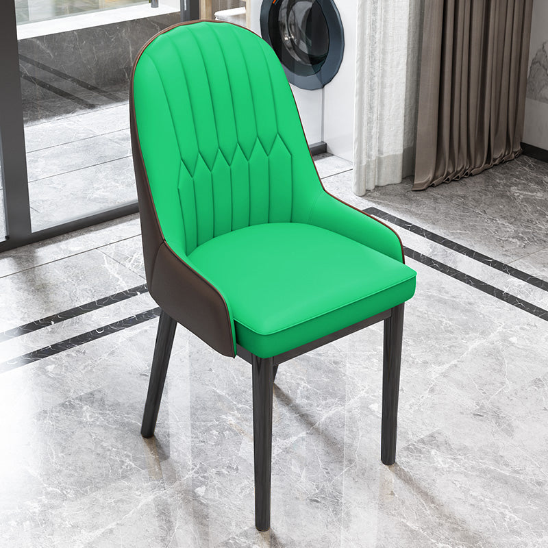 Indoor Scandinavian Arm Chair Upholstered Parsons Back Metal Dining Room Chair Green 1 Piece Black Clearhalo ' kitchen&dining_furn' 'Dining Chairs' 'Dining Tables & Seating' 'dining_chair' 'furn' 'furn_dining_chair' 'Furniture' 'furniture_dining_chair' 'Kitchen & Dining Furniture' 'kitchen' 3966886