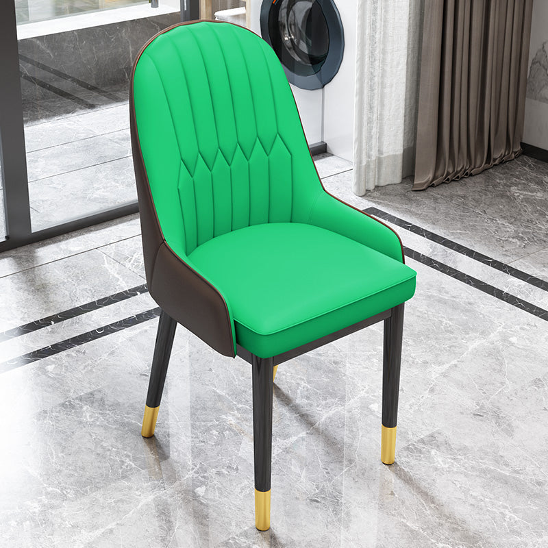Indoor Scandinavian Arm Chair Upholstered Parsons Back Metal Dining Room Chair Green 1 Piece Brass Gold Clearhalo ' kitchen&dining_furn' 'Dining Chairs' 'Dining Tables & Seating' 'dining_chair' 'furn' 'furn_dining_chair' 'Furniture' 'furniture_dining_chair' 'Kitchen & Dining Furniture' 'kitchen' 3966889