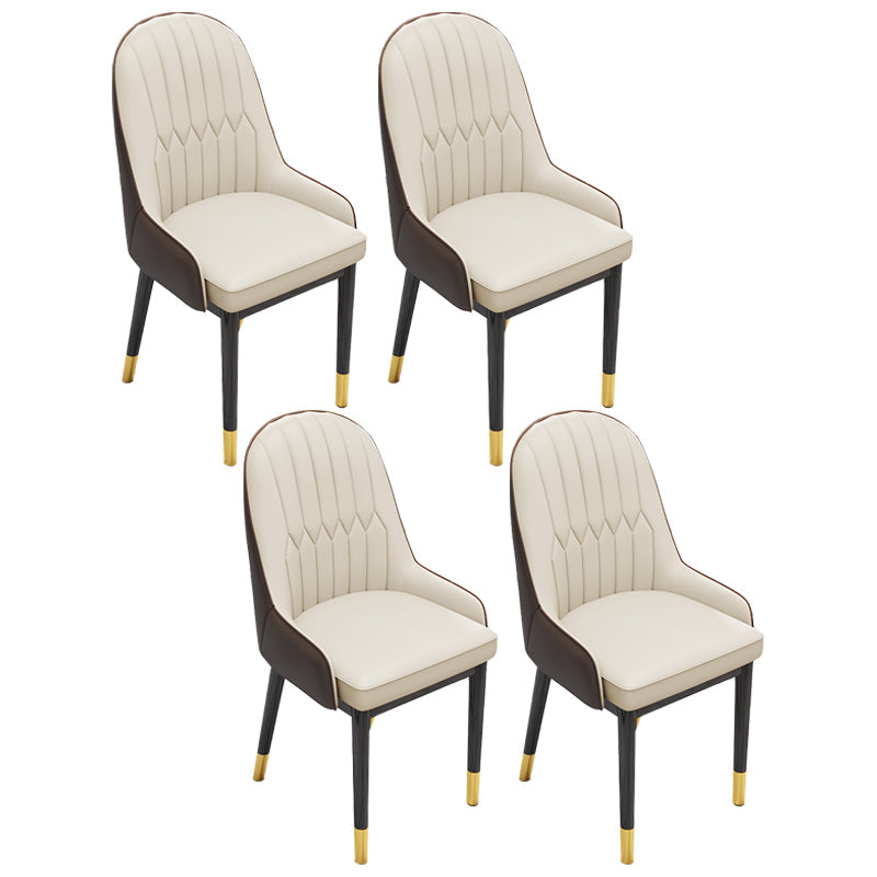Indoor Scandinavian Arm Chair Upholstered Parsons Back Metal Dining Room Chair Off-White 4 Piece Set Brass Gold Clearhalo ' kitchen&dining_furn' 'Dining Chairs' 'Dining Tables & Seating' 'dining_chair' 'furn' 'furn_dining_chair' 'Furniture' 'furniture_dining_chair' 'Kitchen & Dining Furniture' 'kitchen' 3966927