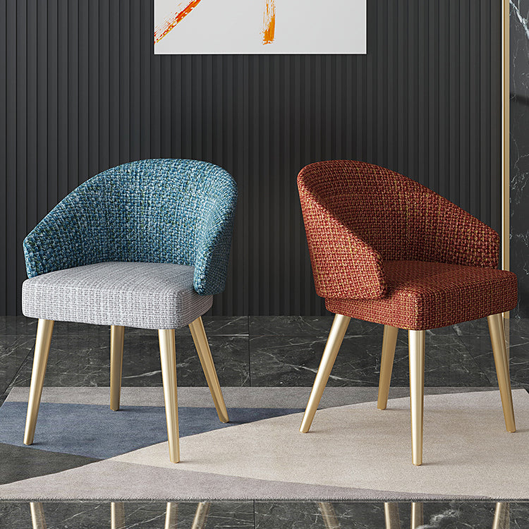 Scandinavian Indoor Arm Chair Upholstered Parsons Back Metal Dining Room Chair Clearhalo ' kitchen&dining_furn' 'Dining Chairs' 'Dining Tables & Seating' 'dining_chair' 'furn' 'furn_dining_chair' 'Furniture' 'furniture_dining_chair' 'Kitchen & Dining Furniture' 'kitchen' 3966932