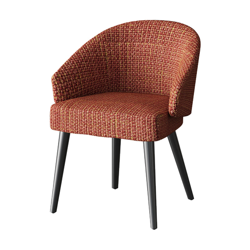 Scandinavian Indoor Arm Chair Upholstered Parsons Back Metal Dining Room Chair Red 1 Piece Black Clearhalo ' kitchen&dining_furn' 'Dining Chairs' 'Dining Tables & Seating' 'dining_chair' 'furn' 'furn_dining_chair' 'Furniture' 'furniture_dining_chair' 'Kitchen & Dining Furniture' 'kitchen' 3966935
