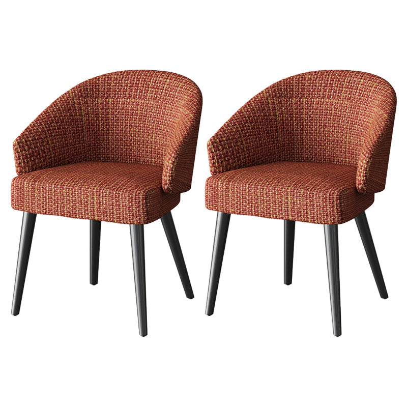 Scandinavian Indoor Arm Chair Upholstered Parsons Back Metal Dining Room Chair Red 2 Piece Set Black Clearhalo ' kitchen&dining_furn' 'Dining Chairs' 'Dining Tables & Seating' 'dining_chair' 'furn' 'furn_dining_chair' 'Furniture' 'furniture_dining_chair' 'Kitchen & Dining Furniture' 'kitchen' 3966938