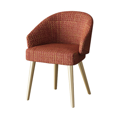 Scandinavian Indoor Arm Chair Upholstered Parsons Back Metal Dining Room Chair Red 1 Piece Brass Gold Clearhalo ' kitchen&dining_furn' 'Dining Chairs' 'Dining Tables & Seating' 'dining_chair' 'furn' 'furn_dining_chair' 'Furniture' 'furniture_dining_chair' 'Kitchen & Dining Furniture' 'kitchen' 3966942
