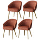 Scandinavian Indoor Arm Chair Upholstered Parsons Back Metal Dining Room Chair Red 4 Piece Set Brass Gold Clearhalo ' kitchen&dining_furn' 'Dining Chairs' 'Dining Tables & Seating' 'dining_chair' 'furn' 'furn_dining_chair' 'Furniture' 'furniture_dining_chair' 'Kitchen & Dining Furniture' 'kitchen' 3966946