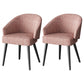 Scandinavian Indoor Arm Chair Upholstered Parsons Back Metal Dining Room Chair Pink 2 Piece Set Black Clearhalo ' kitchen&dining_furn' 'Dining Chairs' 'Dining Tables & Seating' 'dining_chair' 'furn' 'furn_dining_chair' 'Furniture' 'furniture_dining_chair' 'Kitchen & Dining Furniture' 'kitchen' 3966948