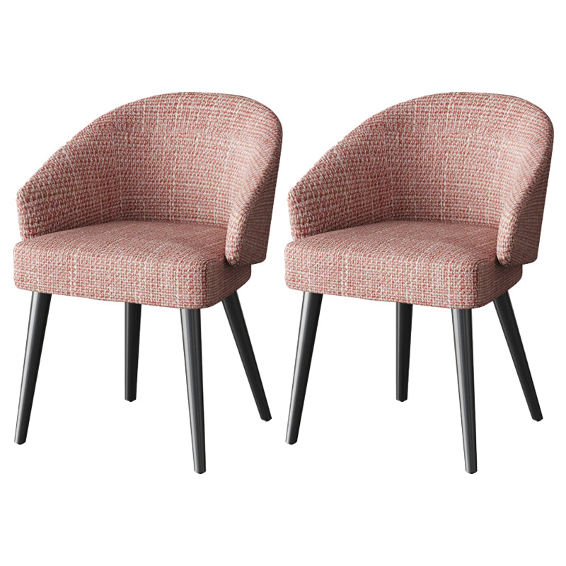 Scandinavian Indoor Arm Chair Upholstered Parsons Back Metal Dining Room Chair Pink 2 Piece Set Black Clearhalo ' kitchen&dining_furn' 'Dining Chairs' 'Dining Tables & Seating' 'dining_chair' 'furn' 'furn_dining_chair' 'Furniture' 'furniture_dining_chair' 'Kitchen & Dining Furniture' 'kitchen' 3966948