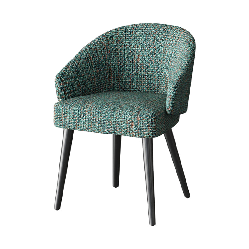 Scandinavian Indoor Arm Chair Upholstered Parsons Back Metal Dining Room Chair Green 1 Piece Black Clearhalo ' kitchen&dining_furn' 'Dining Chairs' 'Dining Tables & Seating' 'dining_chair' 'furn' 'furn_dining_chair' 'Furniture' 'furniture_dining_chair' 'Kitchen & Dining Furniture' 'kitchen' 3966953