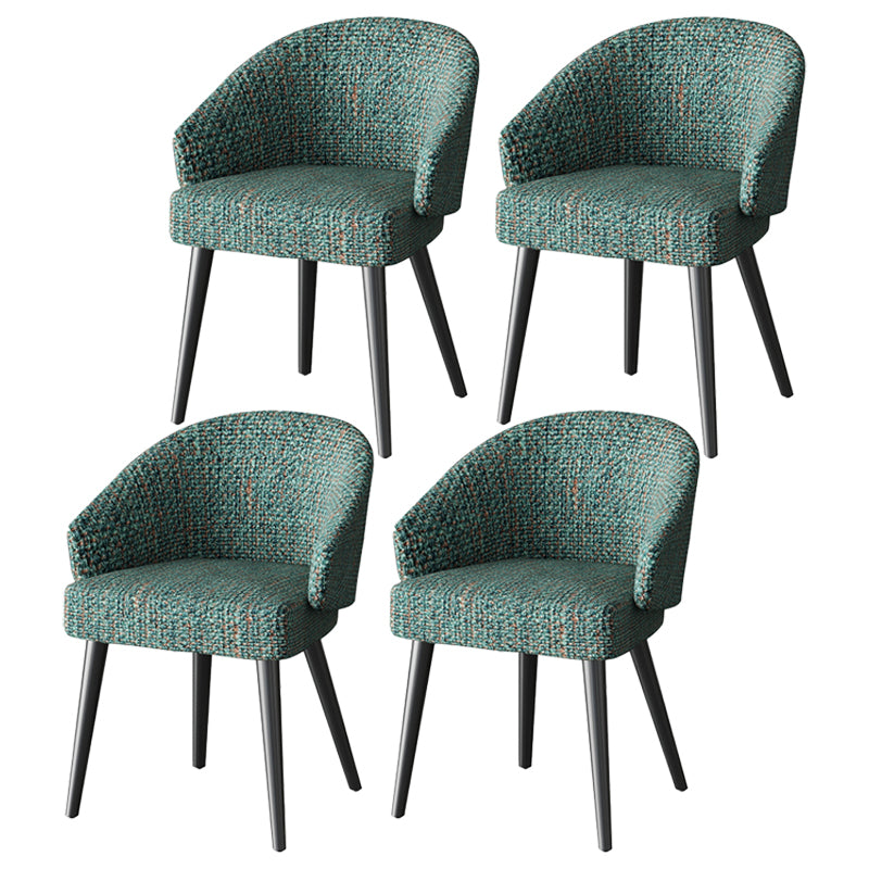 Scandinavian Indoor Arm Chair Upholstered Parsons Back Metal Dining Room Chair Green 4 Piece Set Black Clearhalo ' kitchen&dining_furn' 'Dining Chairs' 'Dining Tables & Seating' 'dining_chair' 'furn' 'furn_dining_chair' 'Furniture' 'furniture_dining_chair' 'Kitchen & Dining Furniture' 'kitchen' 3966955