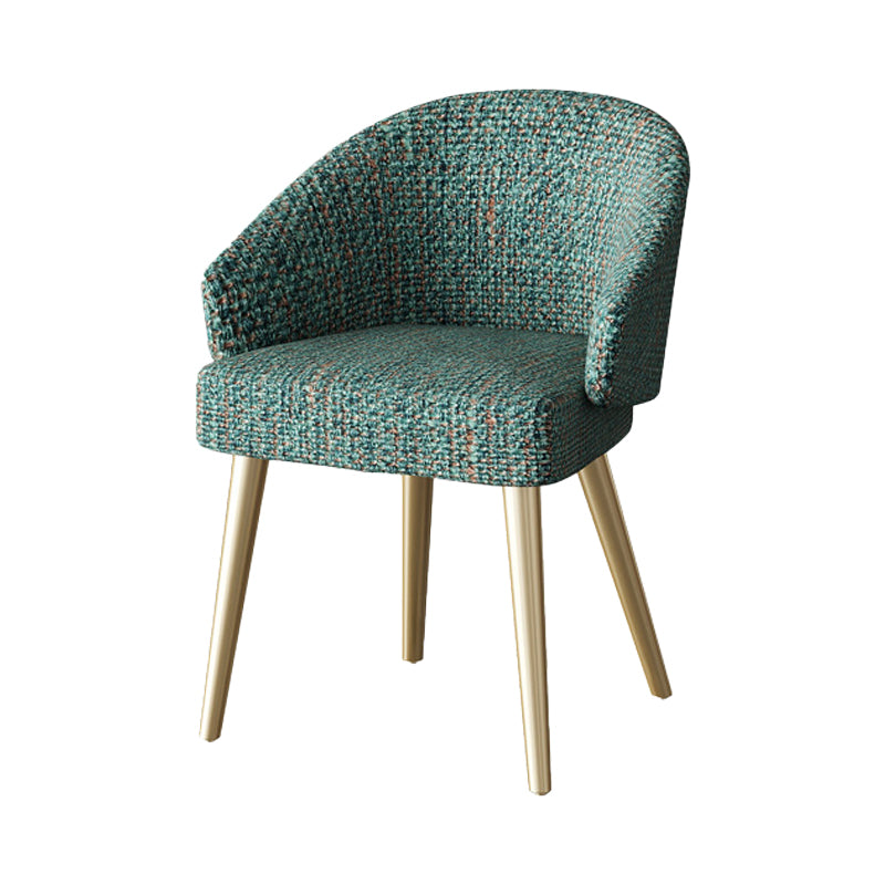 Scandinavian Indoor Arm Chair Upholstered Parsons Back Metal Dining Room Chair Green 1 Piece Brass Gold Clearhalo ' kitchen&dining_furn' 'Dining Chairs' 'Dining Tables & Seating' 'dining_chair' 'furn' 'furn_dining_chair' 'Furniture' 'furniture_dining_chair' 'Kitchen & Dining Furniture' 'kitchen' 3966956